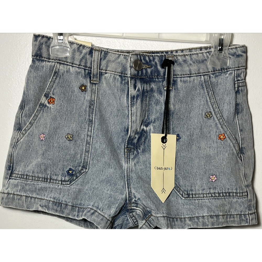 Ankara Embroidered Denim Shorts Women's Size 5